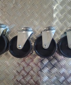 4 X Last -Möbel Lenkrollen mit Rückenloch und Kugellager Ø 75 mm 50 kg