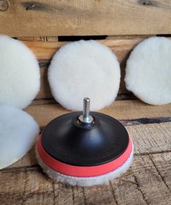 5X Polierscheibe & Schleifteller mit Klett 125 mm Polierschwamm Lammwolle