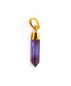 Edelstein-Anhänger Amethyst – 925 Silber Vergoldet