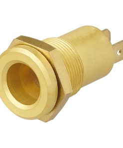 Steckdose 12 V + 24 V Metall 2 polig für Rundumleuchten DIN-Gewinde Messing